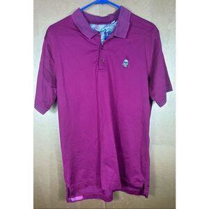 Robert Graham skull patch polo shirt size L